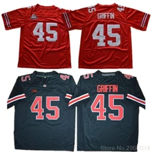 Men's Ohio State Archie Griffin 45 College Jersey- Black White Red Stitched Size S-3XL Free Shipping