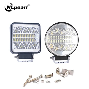 

NLpearl Light Bar/Work Light 4.3 Inch 102W 32LED Work Light Round Square Spotlight Bar For Car SUV Off-Road Driving Lamp White