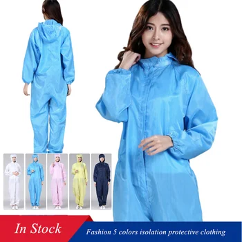

Fashion 5 Colors Disposable Isolation Protective Clothing For Antivirus Safety Suit Anti-fog Waterproof Hooded Suit Non-woven
