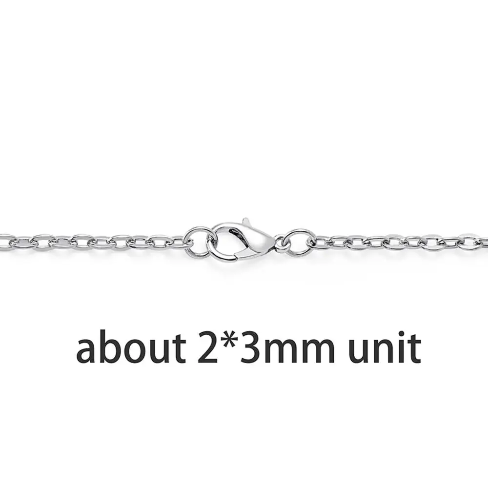 Stainless Steel 10 шт. DIY ювелирное ожерелье цепь оптом O Link длинный 316L крест настоящая Нержавеющая сталь ожерелье цепь для рождественских подарков - Цвет: Stainless Steel