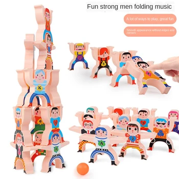 

Children Hercules Jeng Le Building Blocks Parent-child Jeng High Indoor Interactive Game Balanced Arhat Decompression Toy