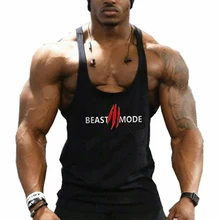 Мужская майка с принтом в виде зверя для фитнеса и тренировок, майка без рукавов для бодибилдинга и спины, тренировочный Стрингер жилет для мужчин