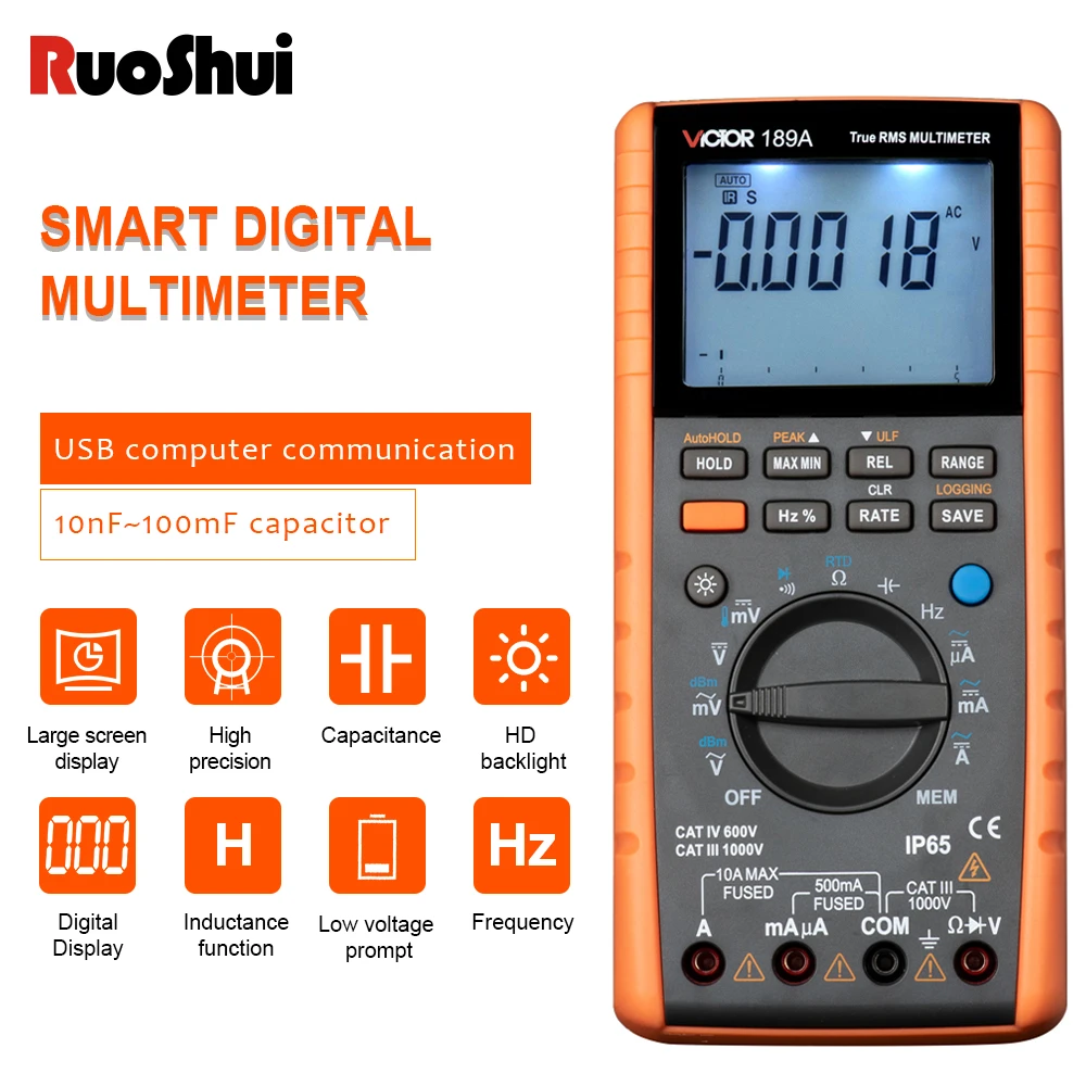 Victor 189a Multimeter 55000 Counts Thermocouple (tc) Rtd Instrument