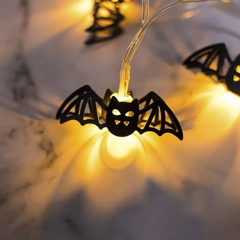

2 Meter Halloween LED Decoration Light String Battery Powered Lamps 10 LED Bat Shaped Light Strap for Home Indoor Outdoor