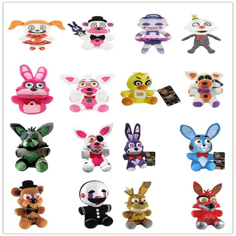 18cm FNAF Freddy Fazbear Plush Toys Five Nights At Freddy's Golden Bear Nightmare Cupcake Foxy Balloon Child Clown Stuffed Dolls image 3
