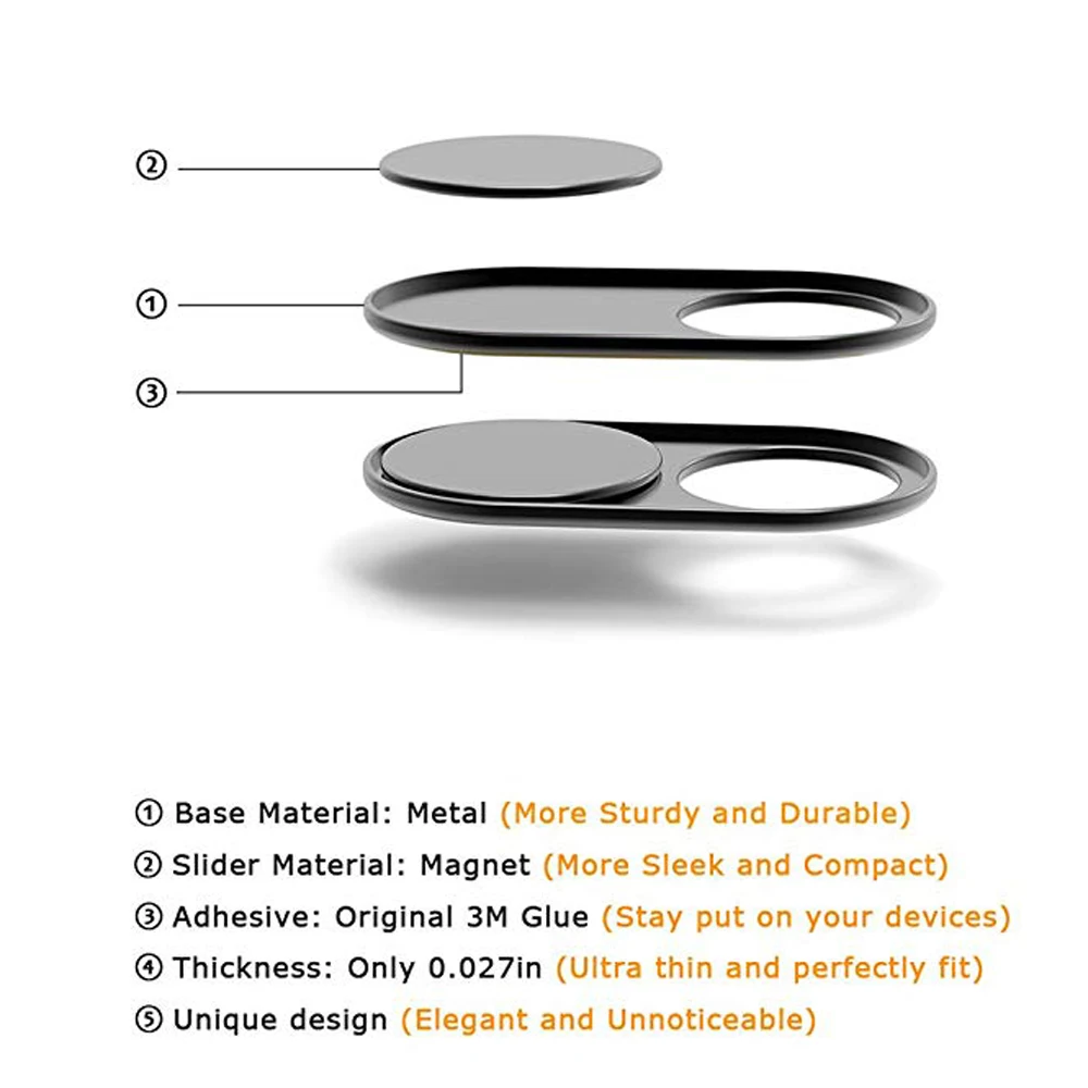Камера для ноутбука объектив чехол для веб-камеры рыбий глаз слайдер ультра тонкий металлический веб-наклейка на камеру затвора для MacBook iMac Pro PC iPad Tablet
