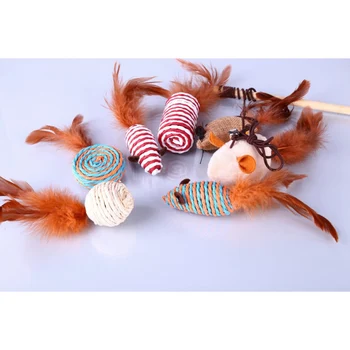 

Pet Toy Cat Toy Funny Cat Stick Set Natural Pet Company Cat Toys Collection in Gift Box x