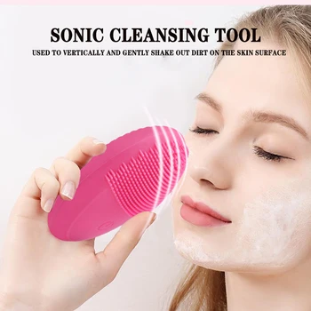 

Mini Ultrasonic Vibration Facial Face Washing Brush Portable Silicone Face Cleansing Device Rechargeable Electric Face Washer