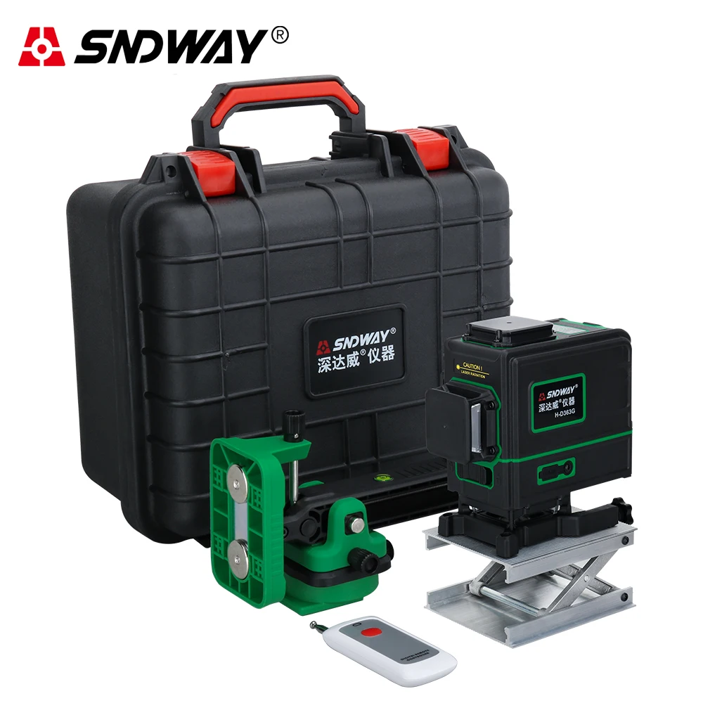 

Laser Level 3D 12 Lines Green Beam Self leveling Horizontal & Vertical 360 Degree Rotary Cross Line Laser Wall sticking tools