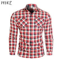 PFHQ – chemise à manches longues et Double poche pour homme, chemise ample à revers, mode européenne et américaine, printemps et automne, 21E4170, 2021