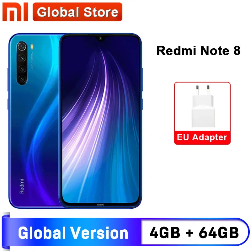 Глобальная версия смартфона Xiaomi Redmi Note 8 64 ГБ 4 Гб Восьмиядерный Snapdragon 665 6 3 дюйма 48