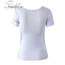 Новинка, женская рубашка для фитнеса, тонкие быстросохнущие топы для йоги с коротким рукавом, плюс размер, спортивная рубашка для тренировок в тренажерном зале, одежда для йоги