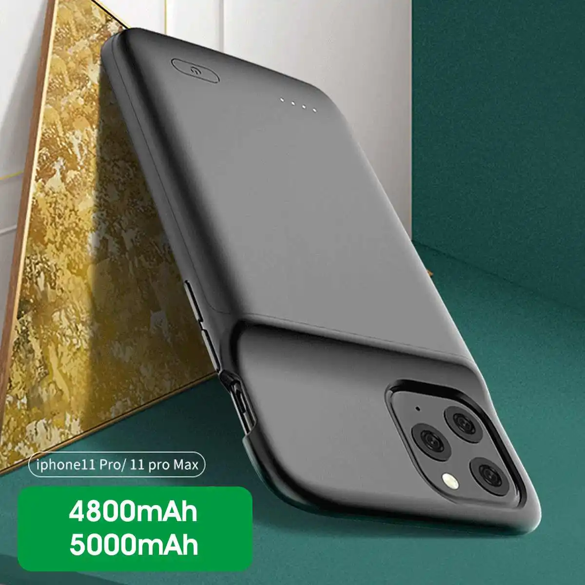 

LEORY Thin Battery Charger ABS Phone Battery Charging Cover Power Bank Fit For iPhone 11 5000mAh/11pro 4800mAh/11pro MAX 5000mAh