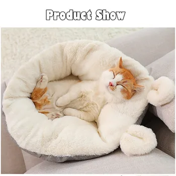 

Hot Sale Cute Pet Sofa Cat Dog Bed Mat Puppy Warm Soft Kennel Pet Cozy Ear-Shape Cushion Pad Soft 2020 домик для кошки#40