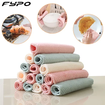 

Kitchen Scouring Pad Dish Pot Cleaning Cloth Absorbent Dishcloth Dish Towel Napery Kitchen Rag Thickened Anti-oil Cleaning Tool