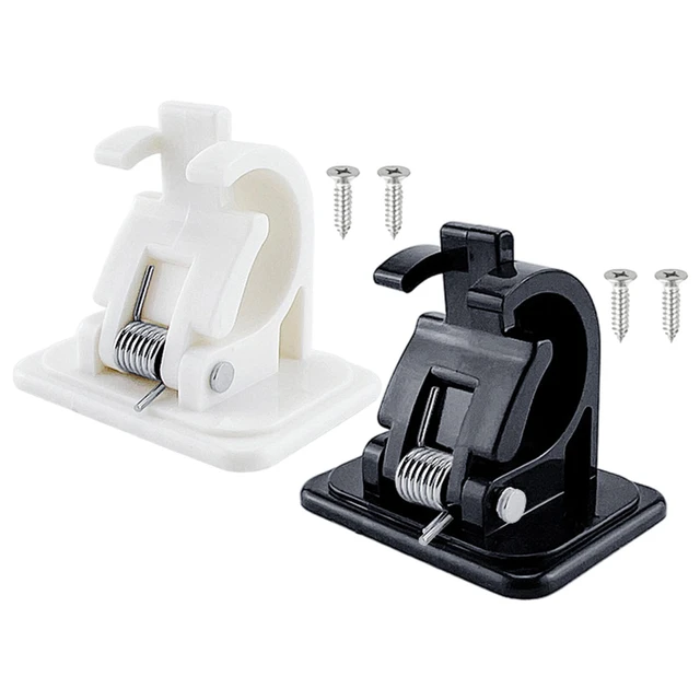 Wall Mounted Fishing Pole Rod Holder Clips Plastic Buckle Design