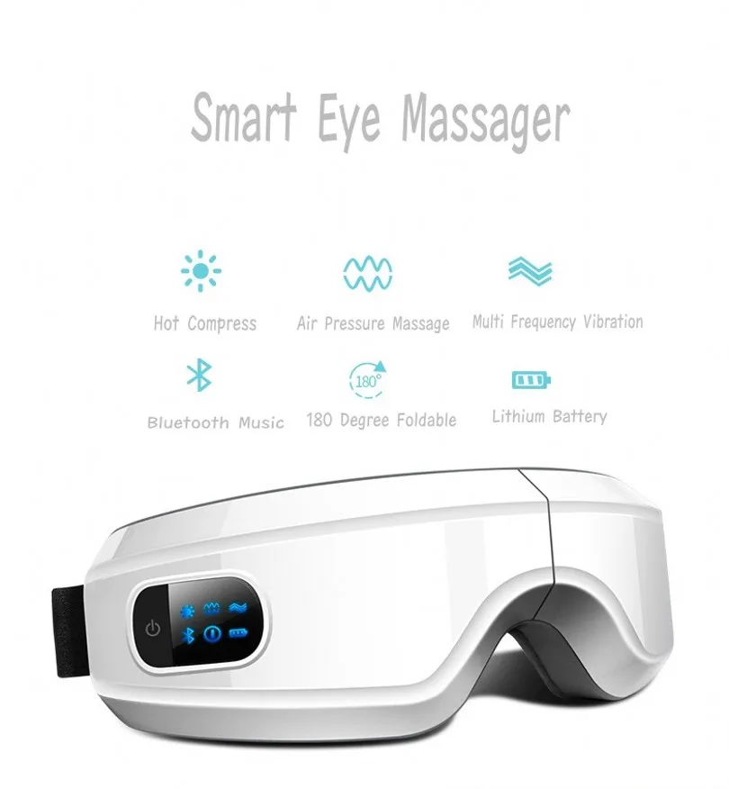 SWOISS Электрический Вибрационный массажер для глаз горячий компресс нагревательная терапия Bluetooth Анти от морщин под глазами уход за очками устройство маска для сна