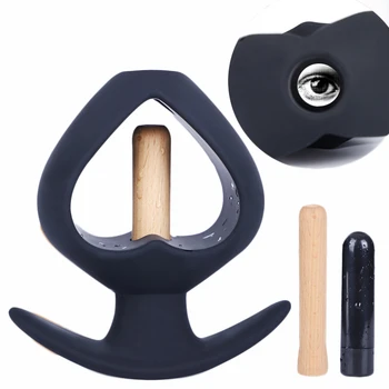 Vibrator Heart-Shaped Hollow Anal Plug Dilator Go Out  Leakproof Can Strapon Buttplug Rinse Masturbator Peeping Sex Shop Enema 5