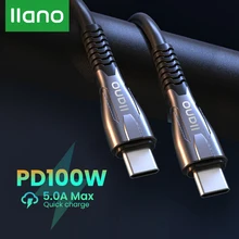 LLANO USB C To Type C Data Cable PD100W 5A Fast Charging Kable 4K 10Gbps High-speed Transmission Cord For Macbook Switch Xiaomi