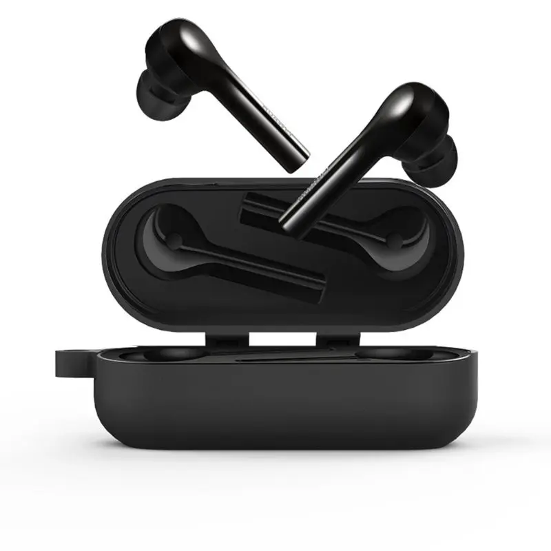 Силиконовый защитный чехол полное покрытие с карабином для huawei FreeBuds Lite PXPE
