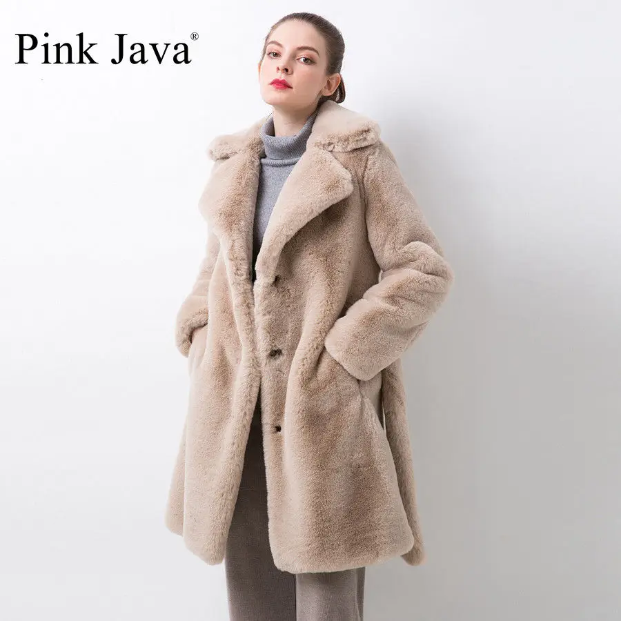 Новое поступление Женское зимнее пальто розового цвета JAVA QC20048 длинное из