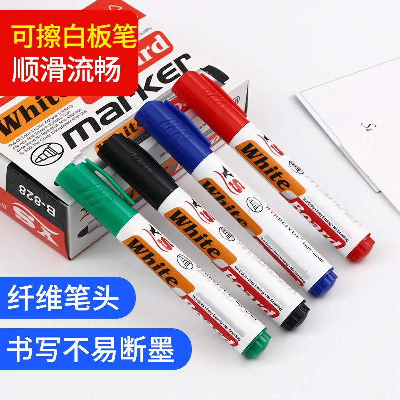 

12 Four Colors Carton Writing Whiteboard Pen Oily Constantly Ink Marker Pen Wipable Marking Pen Color hei ban bi