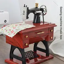 Мини швейная машина музыкальная шкатулка мини ретро швейная заводная Музыкальная шкатулка игрушка для детей украшение рождественских подарков