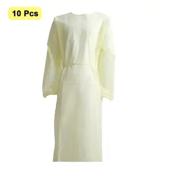 

50PCS Disposable Protection Gown Breathable Protective Isolation Clothing For Outdoor Cycling Anti-fog Anti-particle Lab Coat