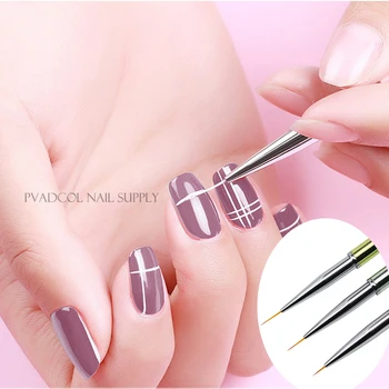

3Pcs Nail Art Brush Pen Plating Handle Liner Stripe Flower Drawing Colorful Manicure Acrylic Tool