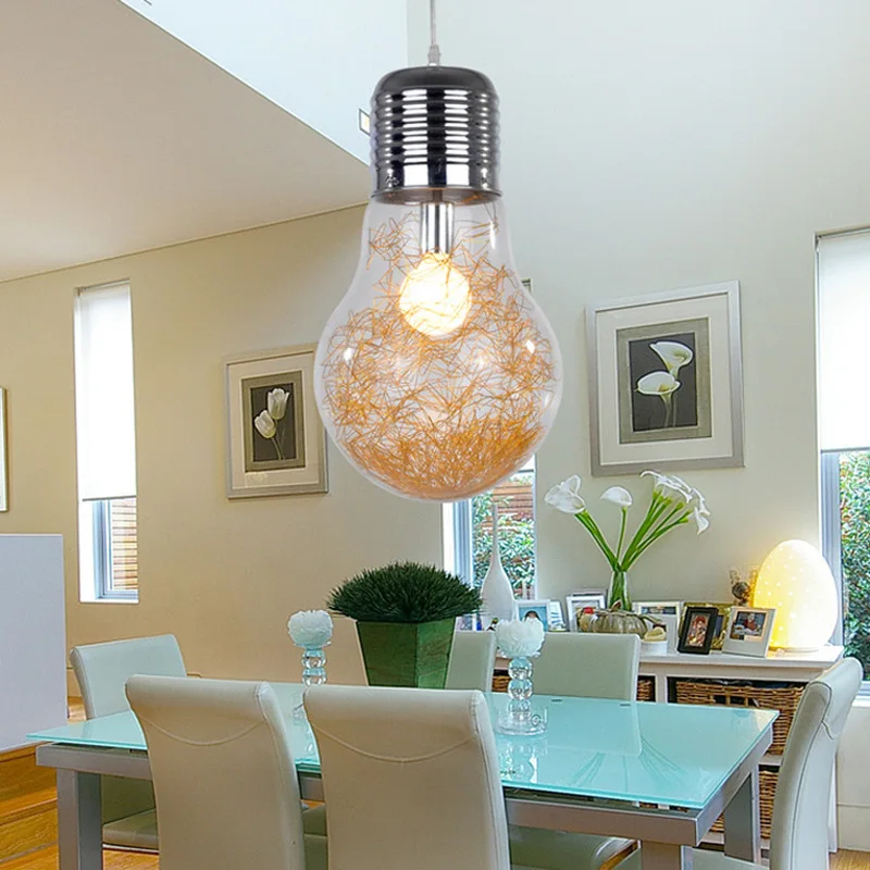 Современный минималистичный Креативный светодиодный светильник с большим стеклом, люстра для ресторана, бара, прохода, золотые, серебряные лампы для спальни