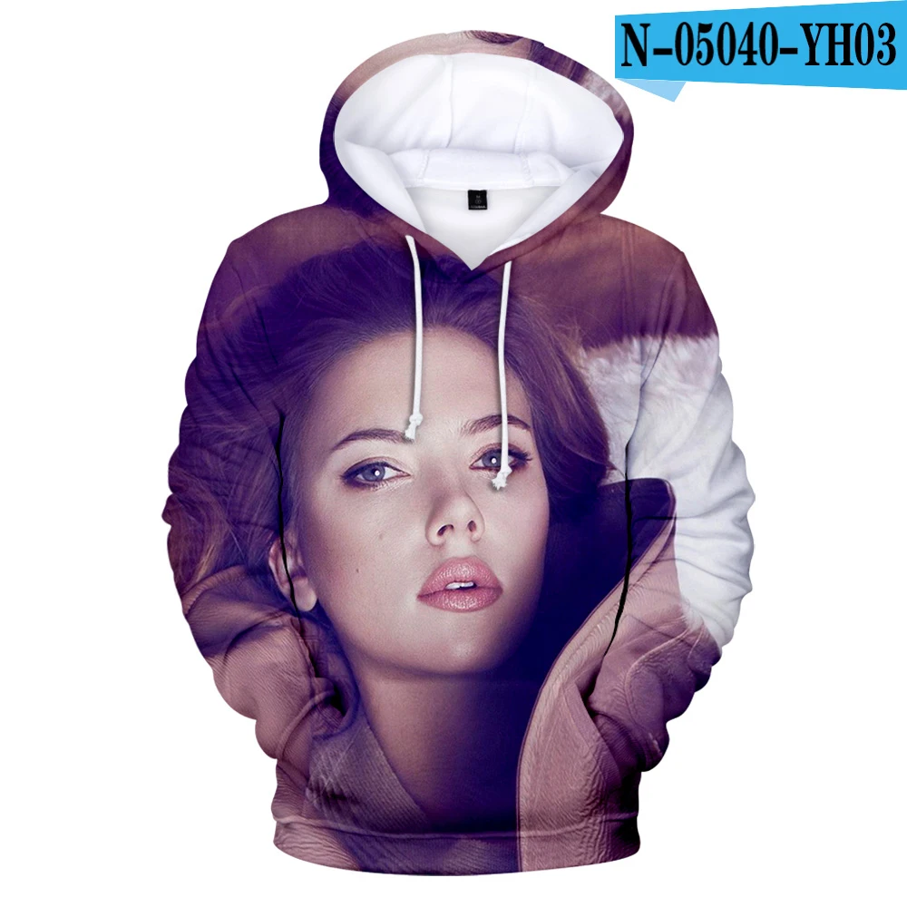 3D Scarlett Johansson/Детские толстовки с 3D рисунком; удобные повседневные мужские пуловеры в стиле Харадзюку; сезон осень; пуловеры с 3D капюшоном в стиле Скарлетт Йоханссон - Цвет: 3D
