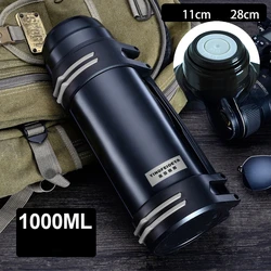 Thermos grande capacité pour hommes, bouilloire à isolation thermique, bouteille d'eau chaude, Portable pour l'extérieur, voyage en voiture 