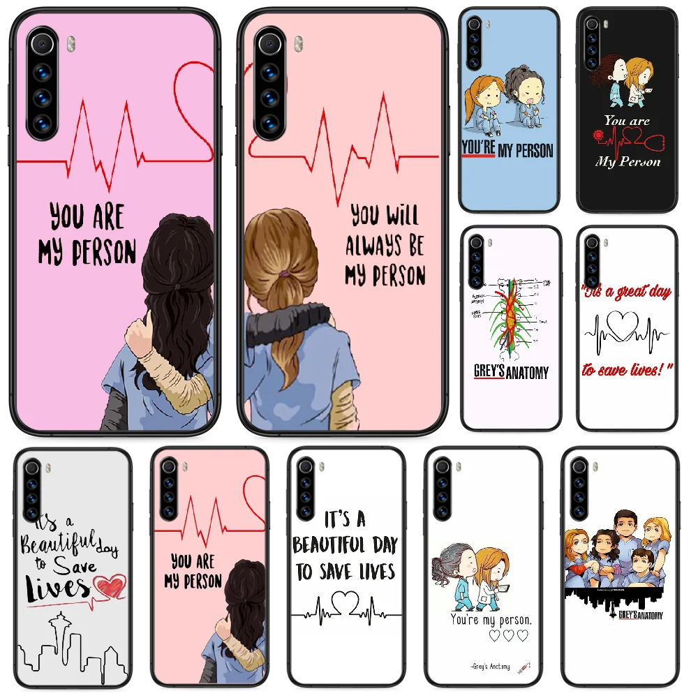 Силиконовый чехол Greys You are my person для Xiaomi Redmi Note 4A 4X 5 6 6A 7 7A 8 8A 4 5A 8T Plus Pro