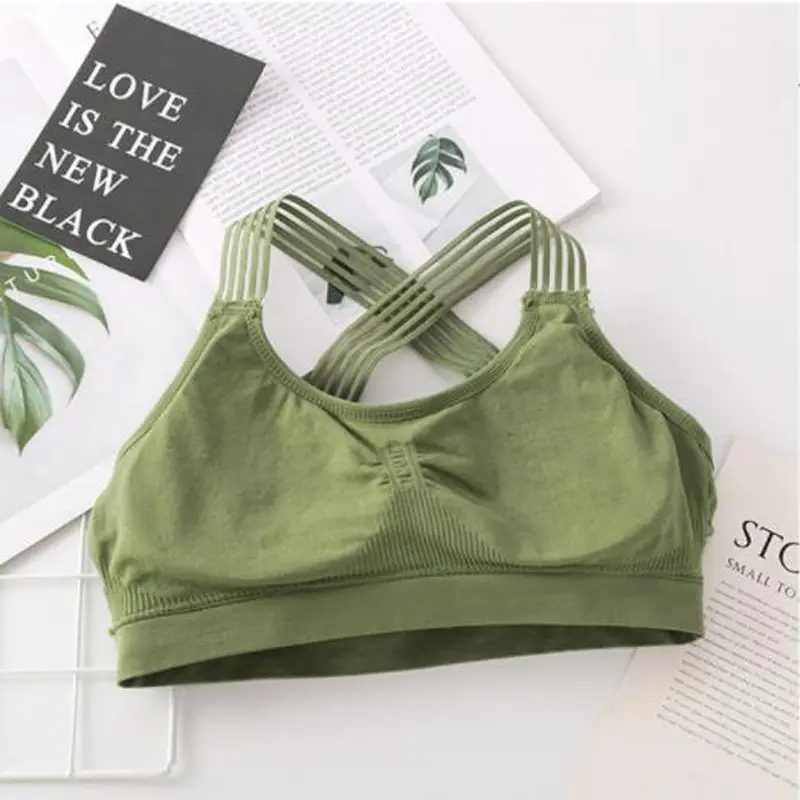 2020 Women Yoga Sport Bra Women Shockproof Sexy Back Sports Bras Breathable Athletic Fitness Running Gym Vest Tops Sportswear