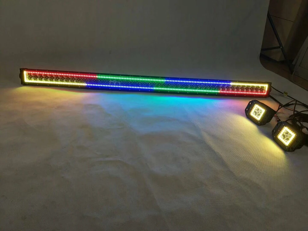 240 Вт 42 дюйма светодиодный светильник RGB многоцветное кольцо " светодиодный светильник 16 Вт 4 стручки RGB Halo изменение цвета комплект для чеканки