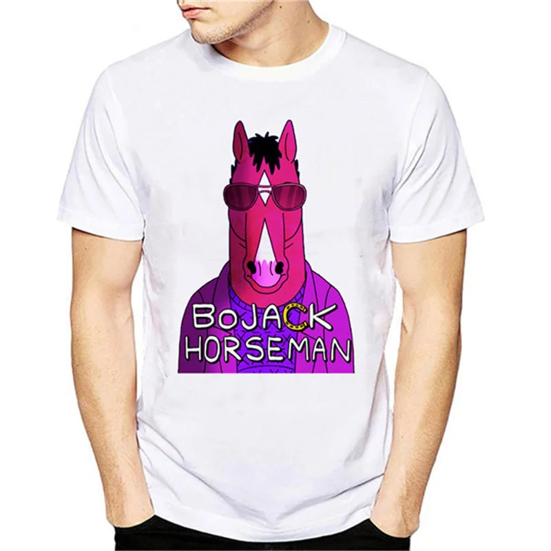 Аниме Рик Морти футболка для мужчин крутые ТВ футболки пара Geek BoJack всадник