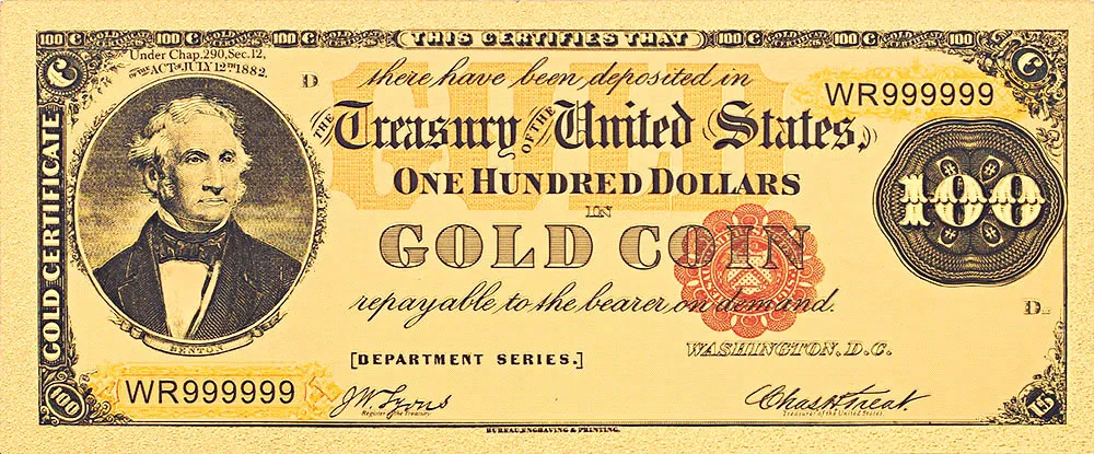 Коллекция памятные 1882 US100 долларов США банкноты 24k позолоченные рождественские пластиковая фоторамка бумажные подарки 2 шт/партия