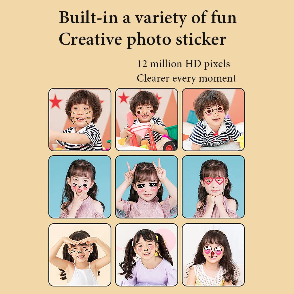 Children Camera Kids Instant Print Camera With Thermal Photo Paper 1080P Photo Video Digital Camera For Children Birthday Gifts