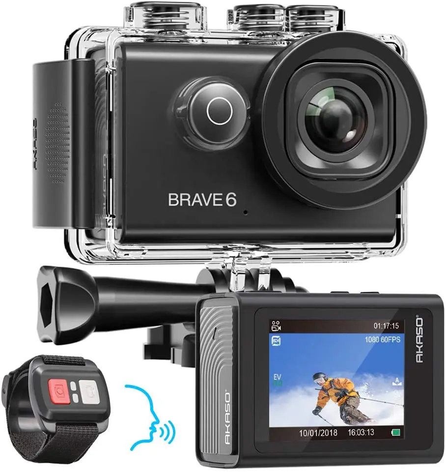 Brave 6 AKASO WiFi Action Camera 4K 20MP Voice