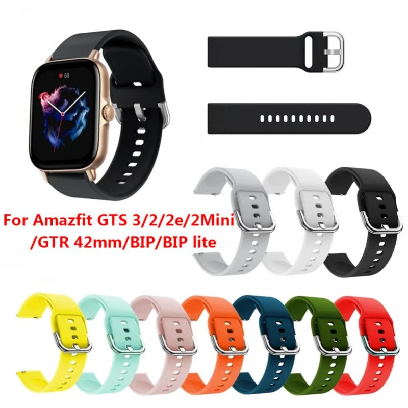 20mm Silicone Band For Huawei Amazfit GTS 3/2/2e/GTS 2Mini/BIP U/GTR Huawei  Watch 2 Sport Watch Bracelet Amazfit Bip Strap 2021|Smart Accessories| -  AliExpress