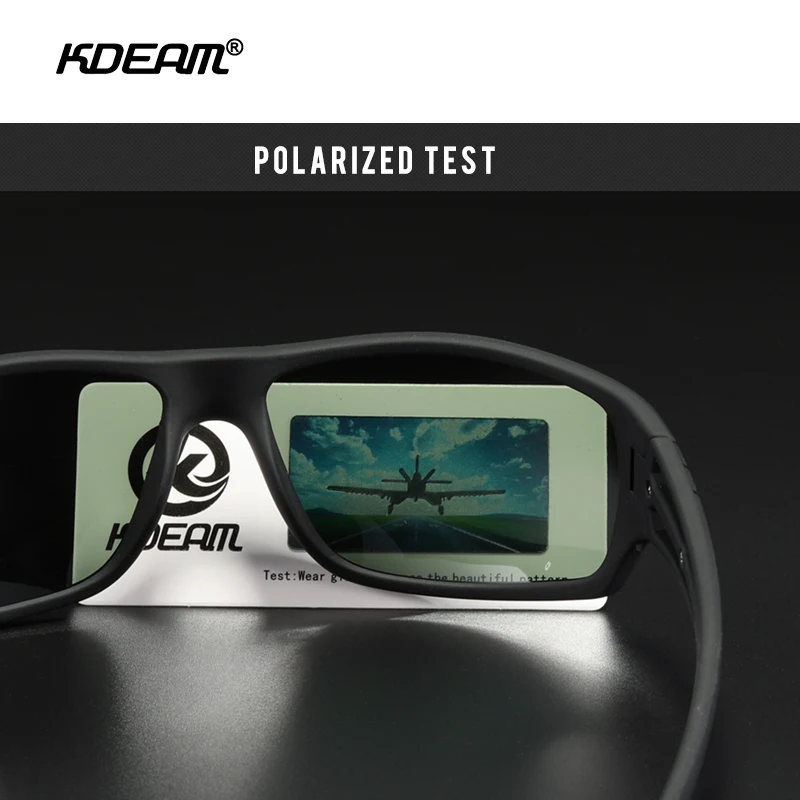 KDEAM Unisex Rectangular Polarized Sunglasses for Men Running