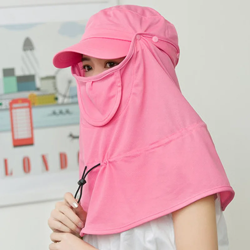 Rose Red Стиль, женская уличная одноцветная велосипедная Солнцезащитная шапка, пуловер, деконструируемая шапка для чая, маски, козырек, удобный - Цвет: Rose Red