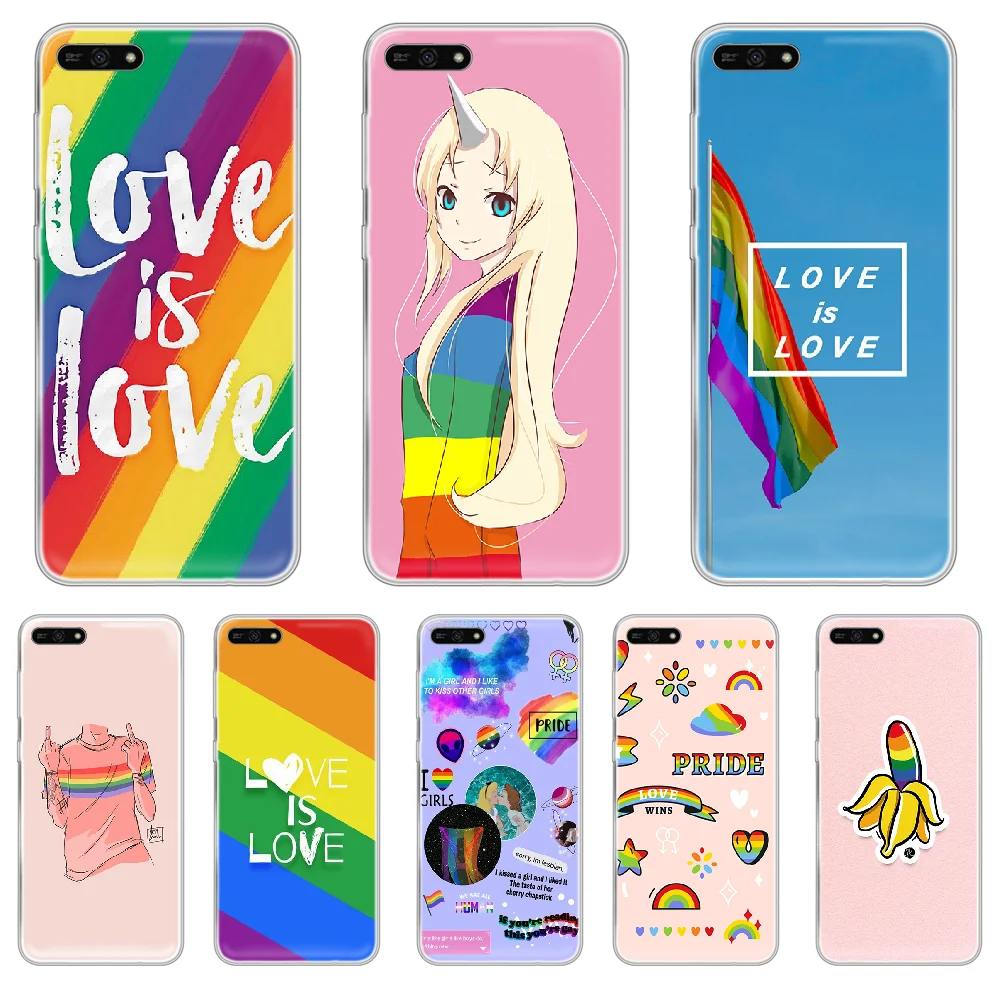 Чехол для телефона с радужным флагом love is ЛГБТ HUAWEI honor mate 7A 8S 8X 9 9X 10 20 30 pro lite