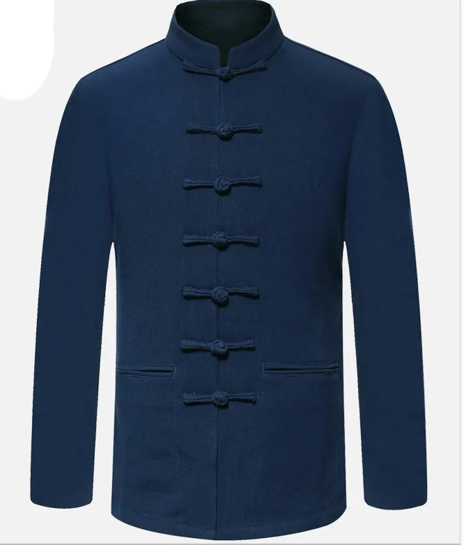 Синий топ класс бренд Новое поступление Китайская традиционная Мужская Ручная катушка Кнопка Куртки Пальто M L XL XXL 3XL MTJ2015027 - Цвет: blue