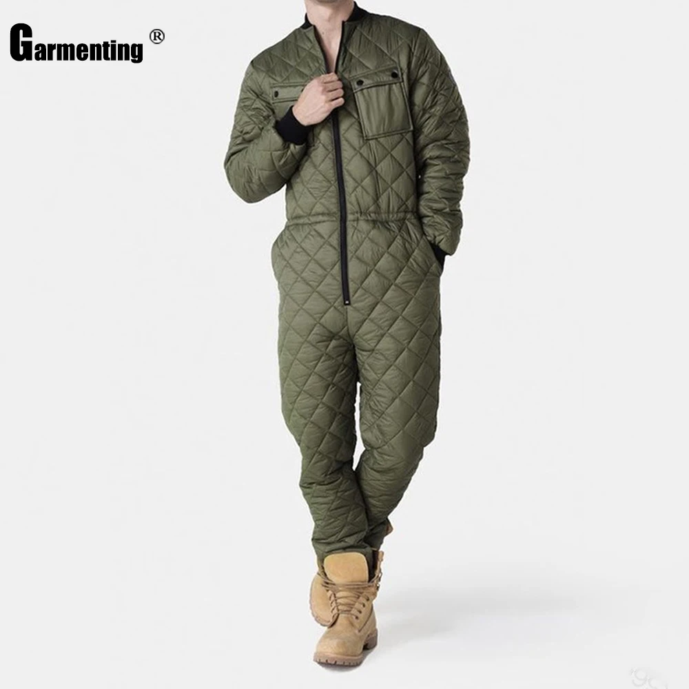 

Garmenting Men Sets Winter Warm Clothes One-piece Rompers Fashion New Zipper Playsuits Men Overalls Autumn Pants Sexy Jumpsuit