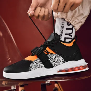 

New Trend Shoes Running Men Air Cushion Jogging Sneakers Men Lace Up Walking Shoes Men Luxury Brand Sneakers Men Black 39-46