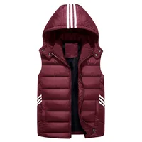 Mężczyźni zima Plus duży rozmiar 7xl kamizelka kapelusz odpinany kamizelka ciepłe zagęścić kurtki bez rękawów rozładunek płaszcz z kapturem dla mężczyzn Unisex 5