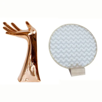 

2 Pcs Earrings Frame Women Jewelry Frame Storage Jewelry Frame Display Wall Shelf, Rose Gold & White