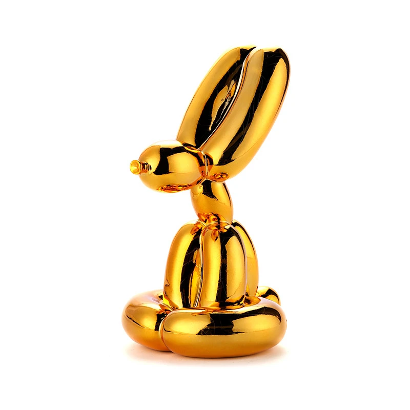 Нордический Джефф КООНС блестящий шар кролик художественная Статуэтка Смола ремесло шар статуя собаки украшение дома аксессуары подарок на Рождество - Цвет: Gold