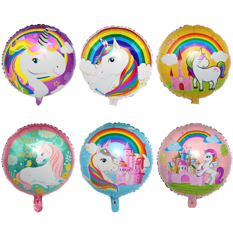 Unicorn party balloons 18inch aluminum foil globos baby shower birthday party decoration kids baloon helium foil ballon